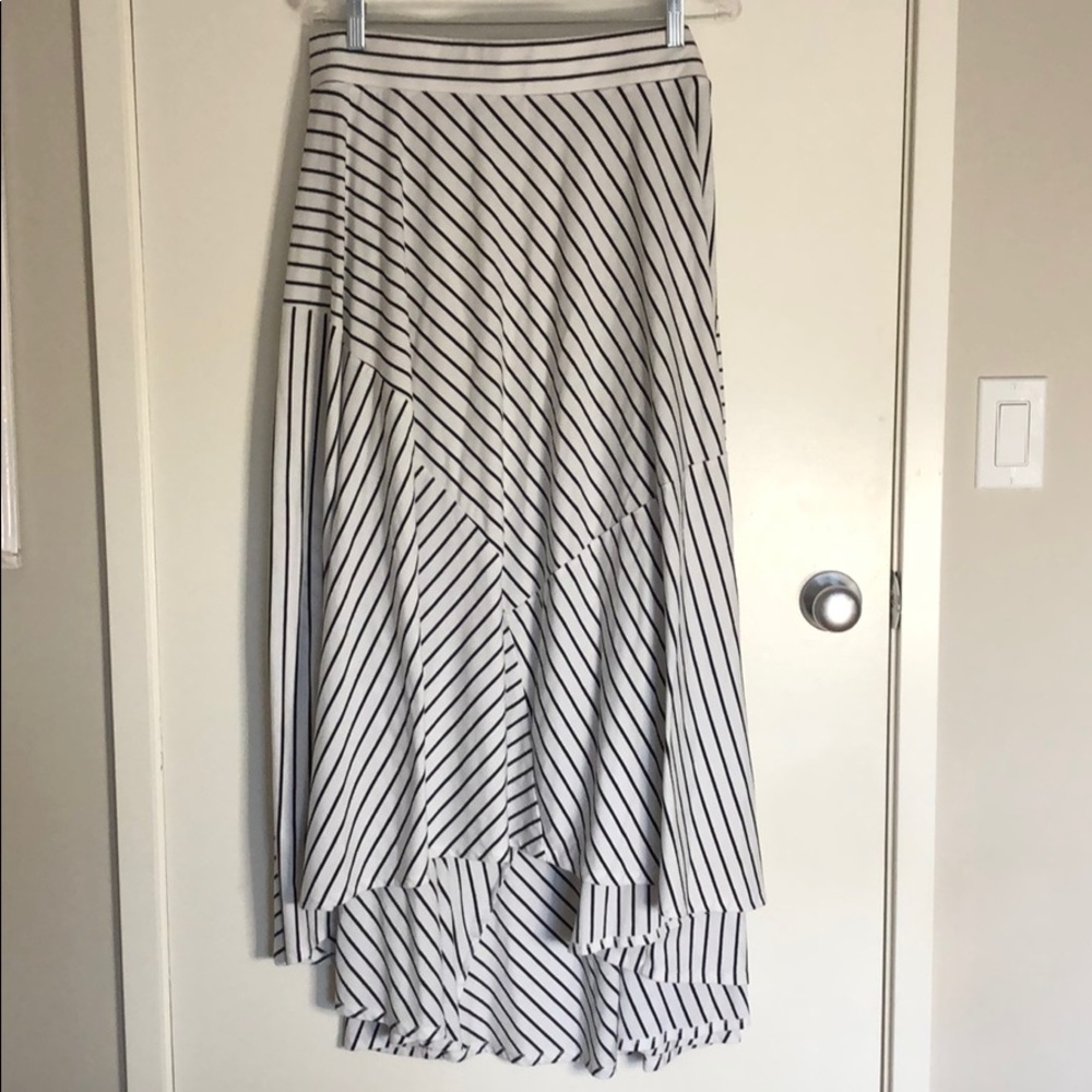 Black/White Striped HiLow Skirt - Torrid - Size 1X